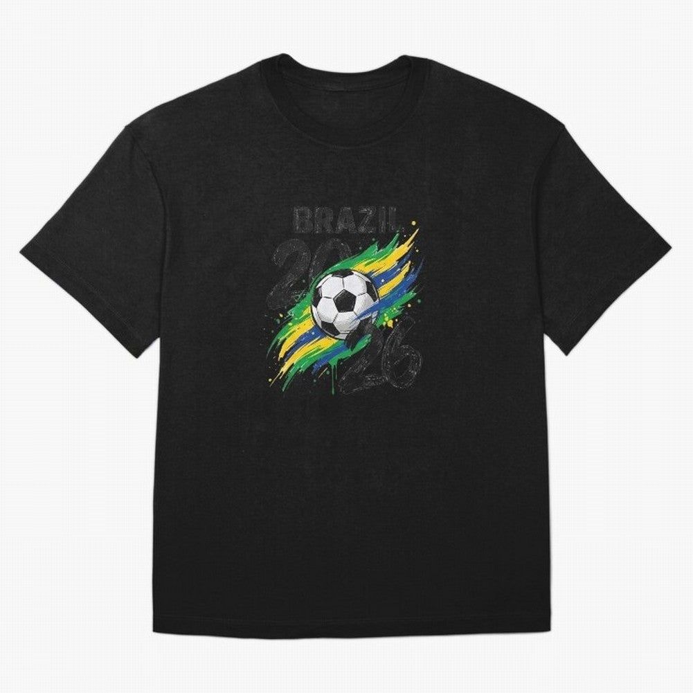 Brazil Soccer 2026 Fan Shirt ¨C Brazil Football Supporter Oversized T-Shirt Enjoy the Biggest Football Party of Global Football Passion for FIFA World Cup 2026 USA Canada Mexico, Highlighting Mbappe, Argentina, Vintage Soccer Flavor, Modern