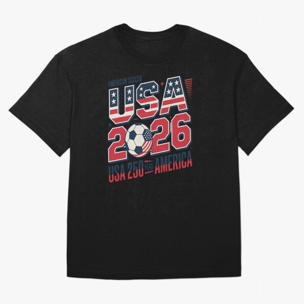 USA Soccer 250 Years 1776 -2026 Oversized T-Shirt Feel International Energy from the FIFA World Cup 2026 Journey through Mbappe and Neymar Highlights, Netherlands Pride, Football Festival Excitement, Trophy Ambitions, Country Rivalries and Star