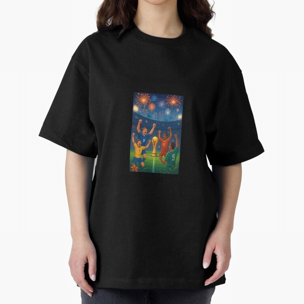 World Cup Oversized T-Shirt Bring a Champion Mindset to Global Football Passion for FIFA World Cup 2026 USA Canada Mexico, Highlighting CR7, France and Portugal, Supporter Pride, Iconic Celebrations, Legendary Names and Global Match Day Energy;