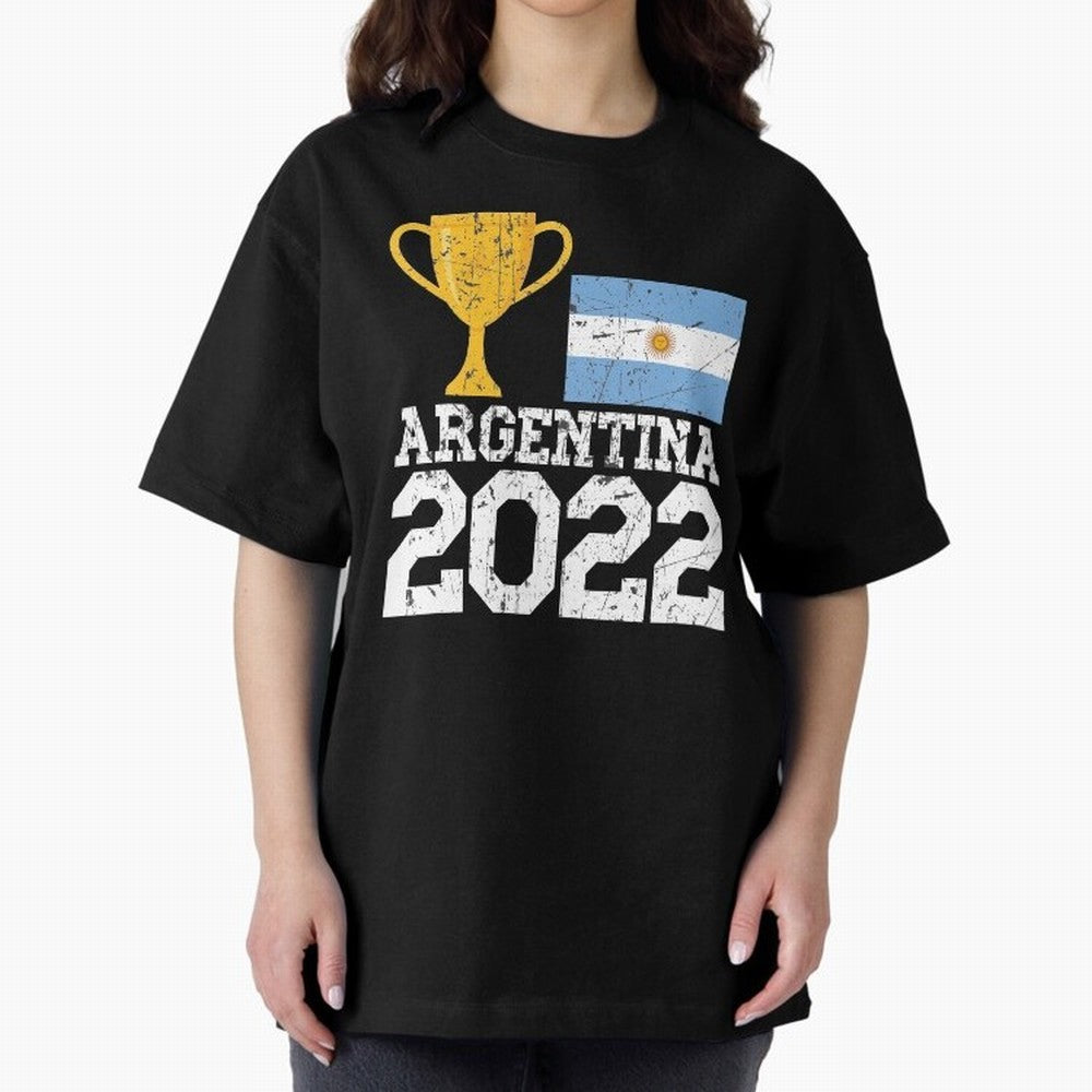 Argentina World Cup Soccer Football 2022, Argentina Soccer Jersey Argentinian Football, Argentina, Argentinian, Qatar World Cup 2022 Oversized T-Shirt Show Your Tournament Heart for FIFA World Cup 2026 USA Canada Mexico for Fans of CR7 and Messi
