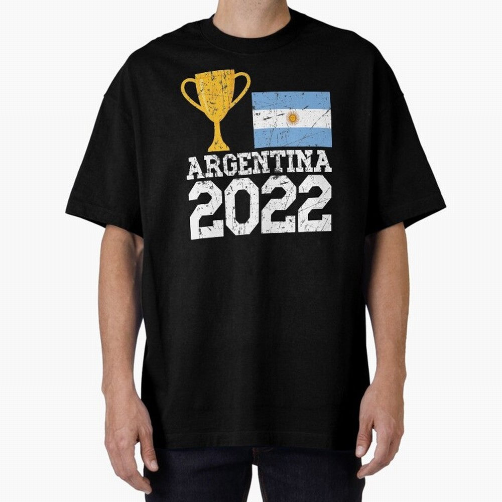 Argentina World Cup Soccer Football 2022, Argentina Soccer Jersey Argentinian Football, Argentina, Argentinian, Qatar World Cup 2022 Oversized T-Shirt Show Your Tournament Heart for FIFA World Cup 2026 USA Canada Mexico for Fans of CR7 and Messi