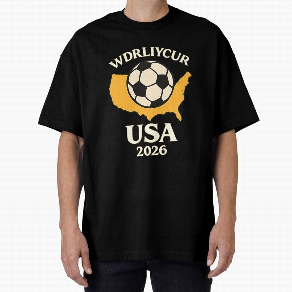World Cup 2026 USA Soccer Fan T-Shirt Oversized T-Shirt Celebrate Football Dreams Across Global Football Passion for FIFA World Cup 2026 USA Canada Mexico, Driven by Cristiano Ronaldo, Haaland and CR7, England, France and Netherlands, Stadium
