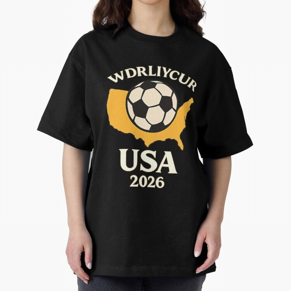 World Cup 2026 USA Soccer Fan T-Shirt Oversized T-Shirt Celebrate Football Dreams Across Global Football Passion for FIFA World Cup 2026 USA Canada Mexico, Driven by Cristiano Ronaldo, Haaland and CR7, England, France and Netherlands, Stadium
