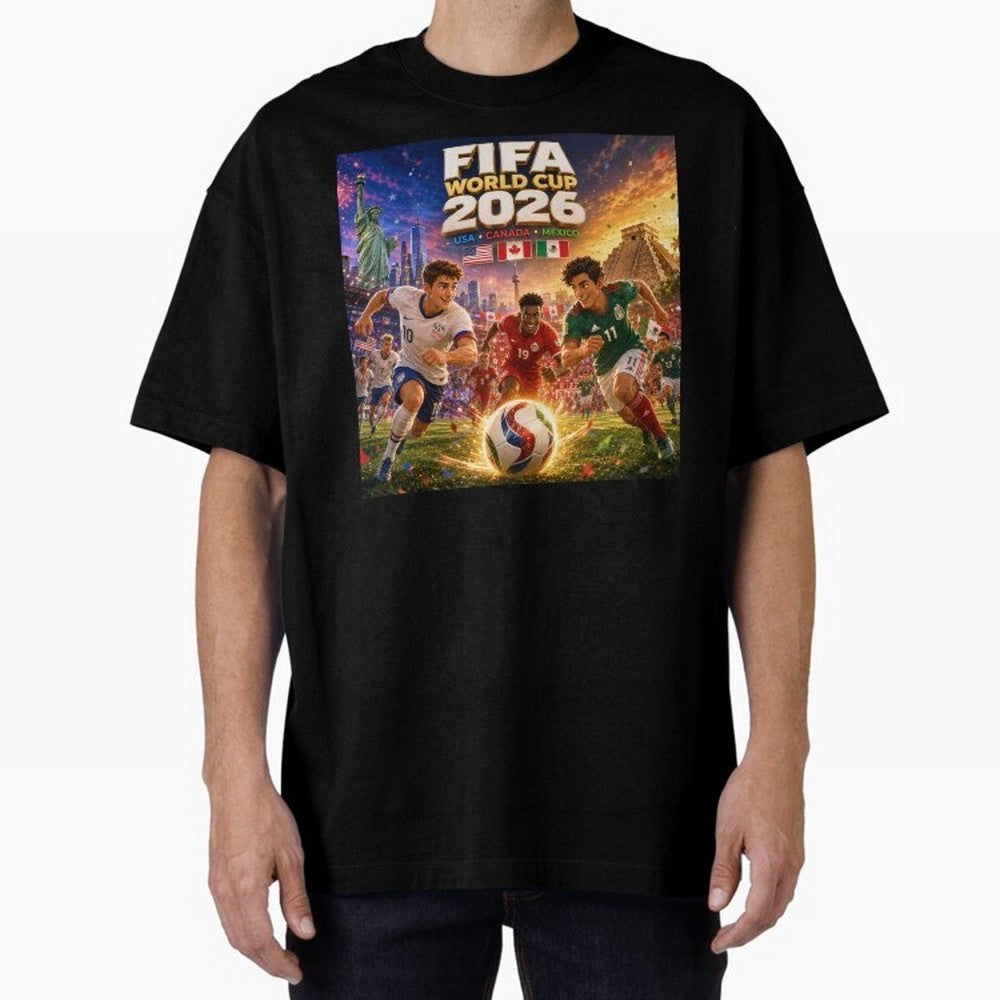 North America Football Festival 2026 #football 2026 Oversized T-Shirt Celebrate National Team Dreams in FIFA World Cup 2026 for Fans of Cristiano Ronaldo, Haaland and CR7 and France, Bringing Football History, Final Match Energy, Crowd Noise and