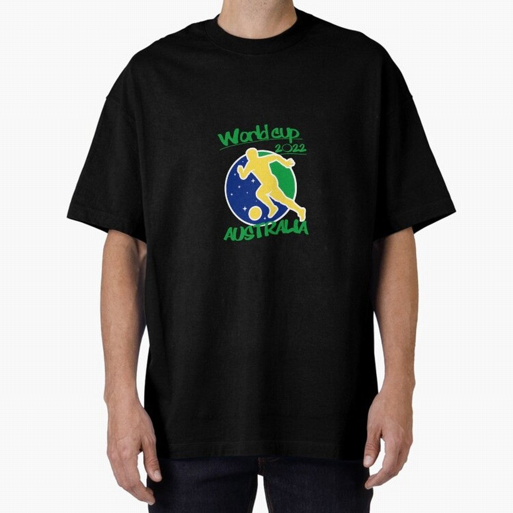 Australia World Cup 2022 Oversized T-Shirt Show Passion for the Stars of FIFA World Cup 2026 Group Stage Highlighting Neymar, Germany Energy, Goal Celebration Energy, Supporter Heritage, Football Icons and Worldwide Tournament Joy; Perfect for