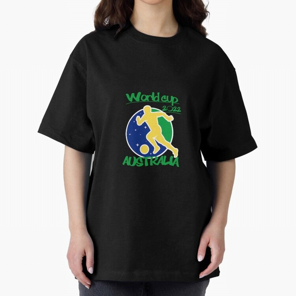 Australia World Cup 2022 Oversized T-Shirt Show Passion for the Stars of FIFA World Cup 2026 Group Stage Highlighting Neymar, Germany Energy, Goal Celebration Energy, Supporter Heritage, Football Icons and Worldwide Tournament Joy; Perfect for