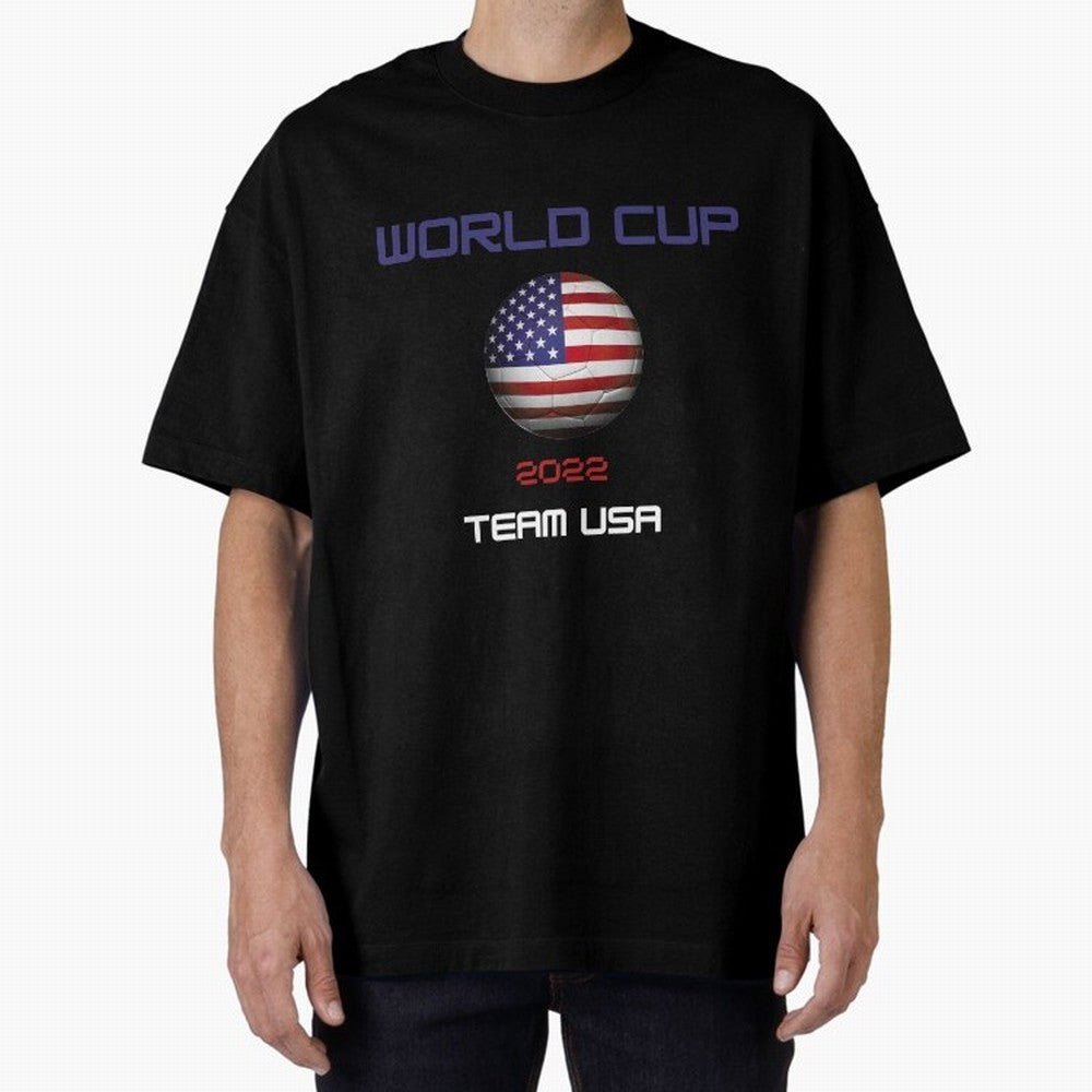 World cup 2022 Team USA Oversized T-Shirt Bring Retro Soccer Energy to Global Football Passion for FIFA World Cup 2026 Group Stage, Driven by Messi and Cristiano Ronaldo, Argentina, France and Brazil, Goal Celebration Energy, Supporter Heritage,
