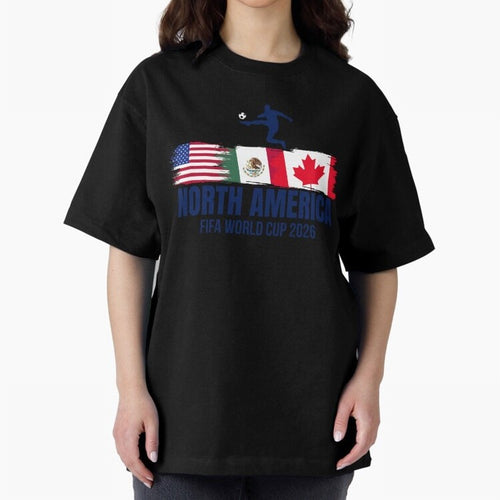 2026 North America Soccer World Tour - USA Mexico Canada Oversized T-Shirt Support Your Favorite Stars during FIFA World Cup 2026 USA Canada Mexico for Fans of Mbappe and Brazil, Portugal and Argentina, Bringing Stadium Chants, National Pride,