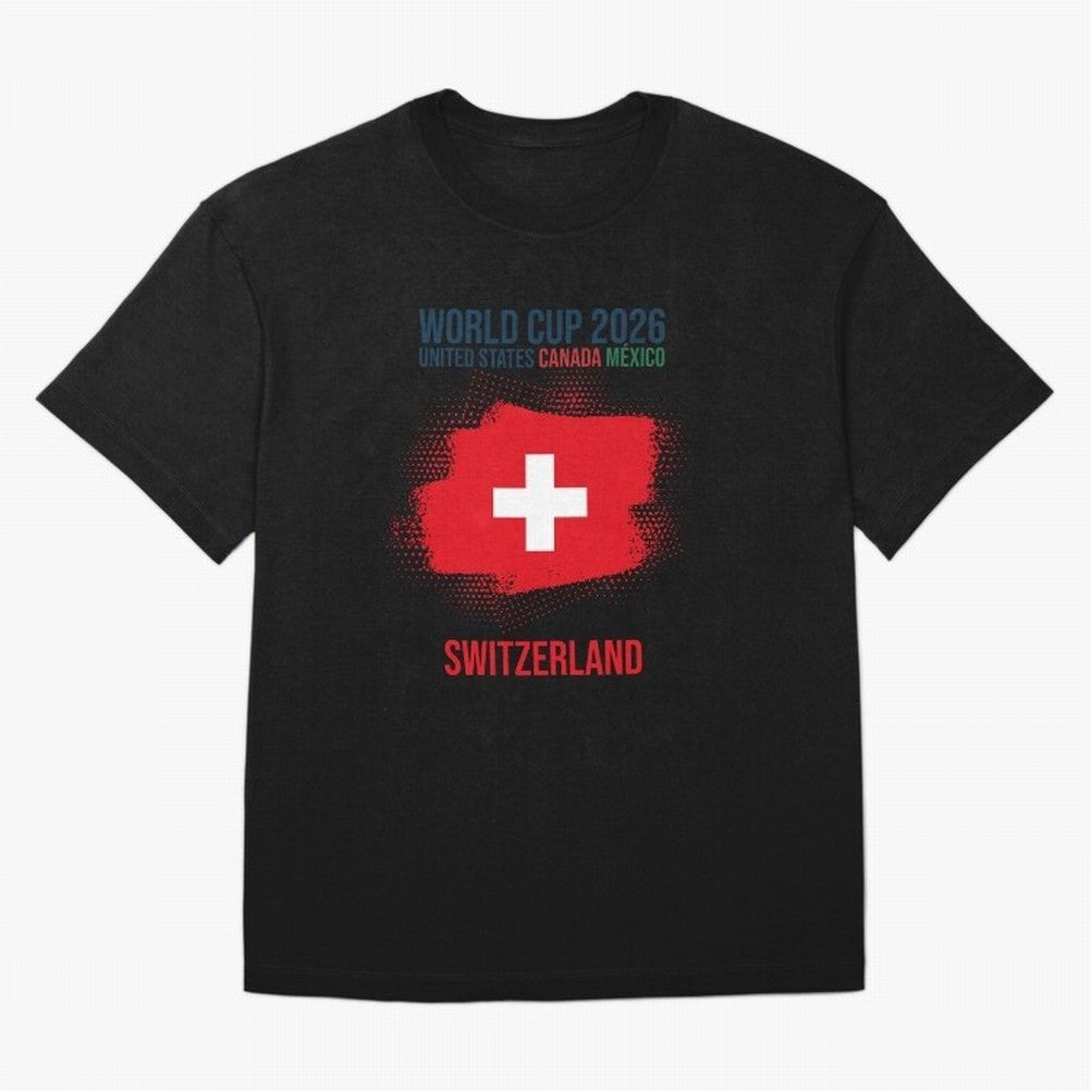 SWETZERLAND WORLD CUP 2026 Oversized T-Shirt Stand Proud for Global Football Passion for FIFA World Cup 2026, Built around Mbappe and Neymar, England and Germany, Sports Nostalgia, International Competition, Famous Players and Unforgettable