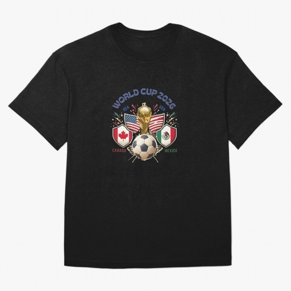 World Cup 2026 Host Nations Crest Oversized T-Shirt Turn Up for the FIFA World Cup 2026 Group Stage Journey through Cristiano Ronaldo, Haaland and CR7 Highlights, Argentina, France and Brazil Pride, Fan Favorite Moments, National Team Passion, Big