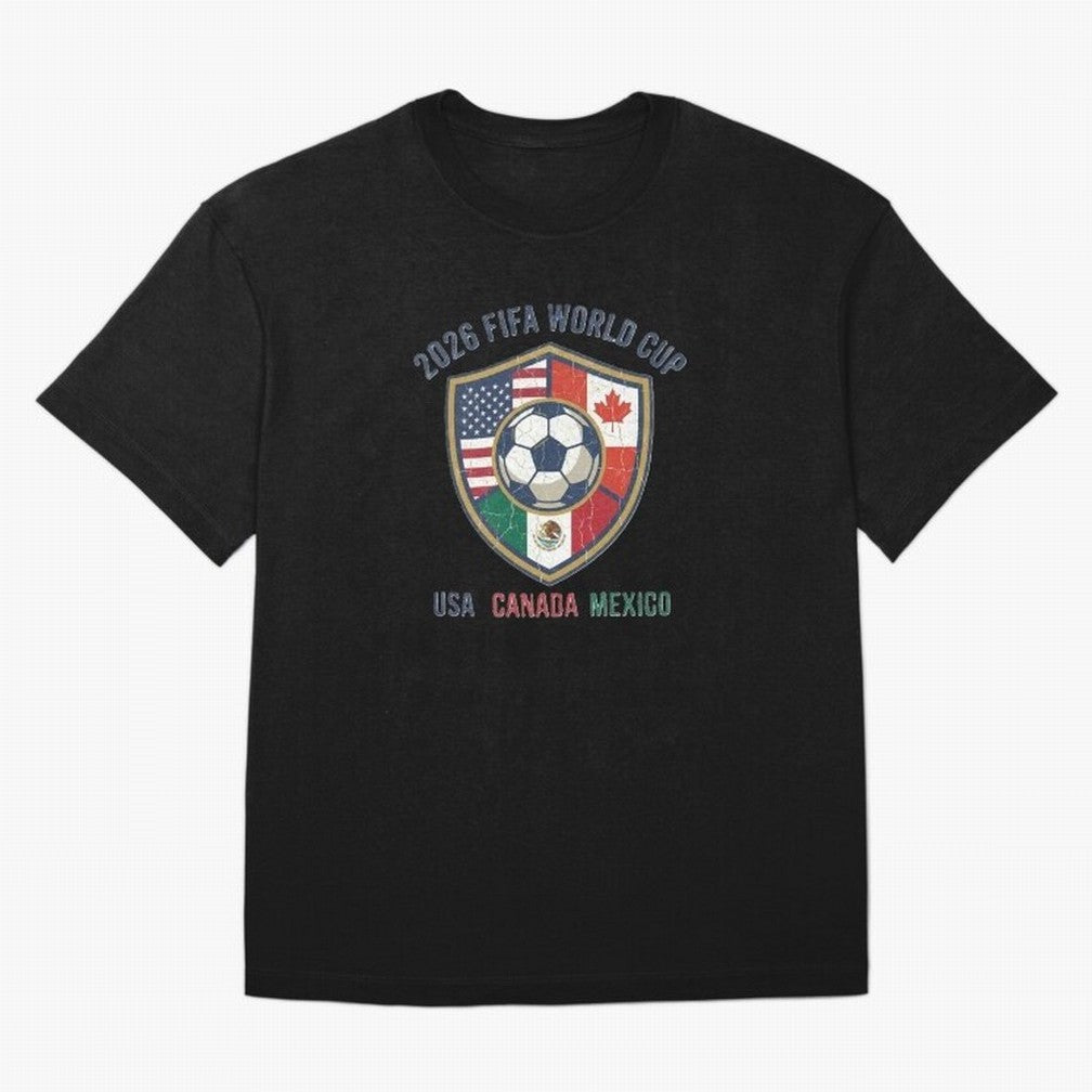 North America United Soccer 2026 Vintage Crest Oversized T-Shirt Feel the Trophy Chase of Match Day Hype around FIFA World Cup 2026 Group Stage, CR7 and Messi, England and Germany, Tournament Hype, Historic Matchups, Family Viewing Parties and