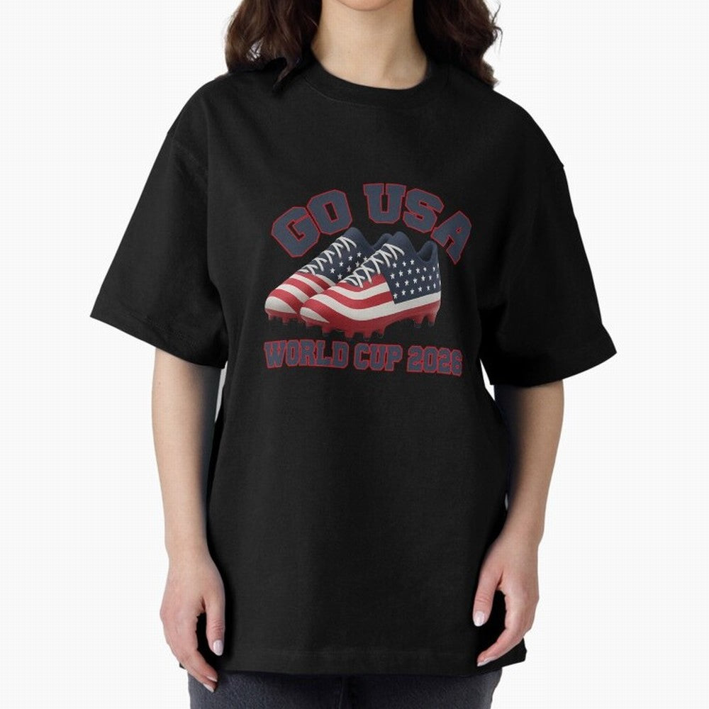 Go Usa. Usa 2026 World Cup 2026 World Cup Soccer Usa Soccer Usa Men Oversized T-Shirt Join the FIFA World Cup 2026 Group Stage Journey through Mbappe and Neymar Highlights, Spain Pride, Football History, Final Match Energy, Crowd Noise and Once in