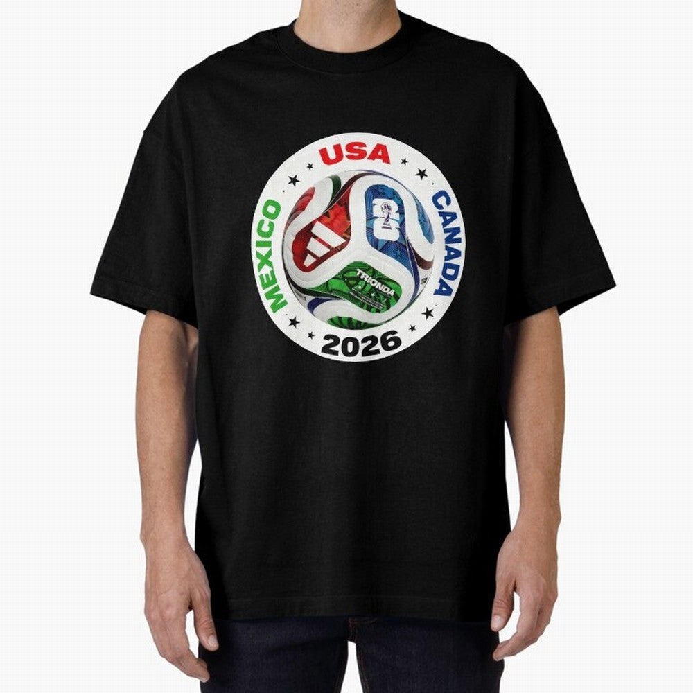Trionda 26 Soccer Ball - North America 2026 Football Art Oversized T-Shirt Turn Every Weekend Toward FIFA World Cup 2026 Connected to Mbappe, Spain Energy, Stadium Chants, National Pride, Trophy Dreams and Unforgettable Football Memories; Created