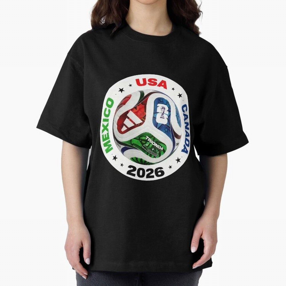 Trionda 26 Soccer Ball - North America 2026 Football Art Oversized T-Shirt Turn Every Weekend Toward FIFA World Cup 2026 Connected to Mbappe, Spain Energy, Stadium Chants, National Pride, Trophy Dreams and Unforgettable Football Memories; Created
