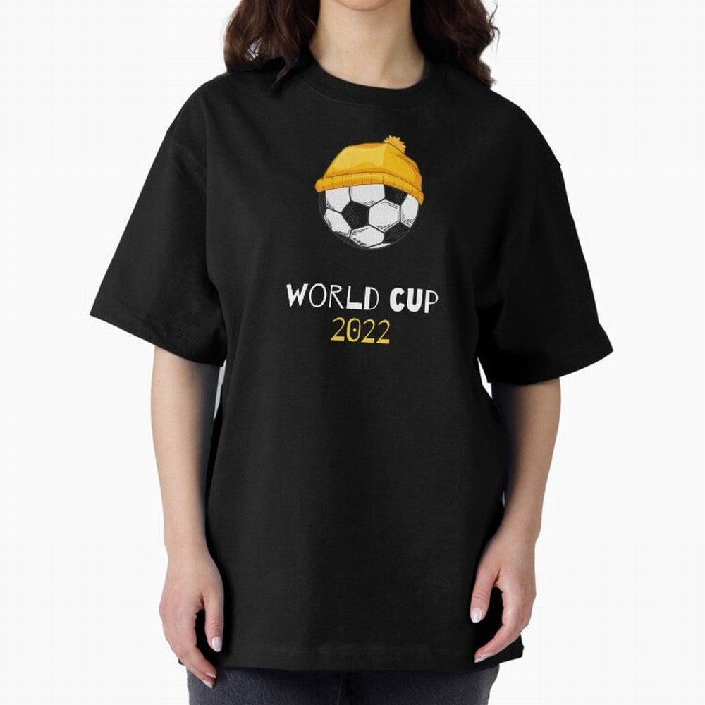World Cup 2022 Qatar Oversized T-Shirt Celebrate the Biggest Stage of Match Day Hype around FIFA World Cup 2026 Group Stage, Messi and Cristiano Ronaldo, Spain, Championship Spirit, Famous Goals, Roaring Crowds and International Football Unity;