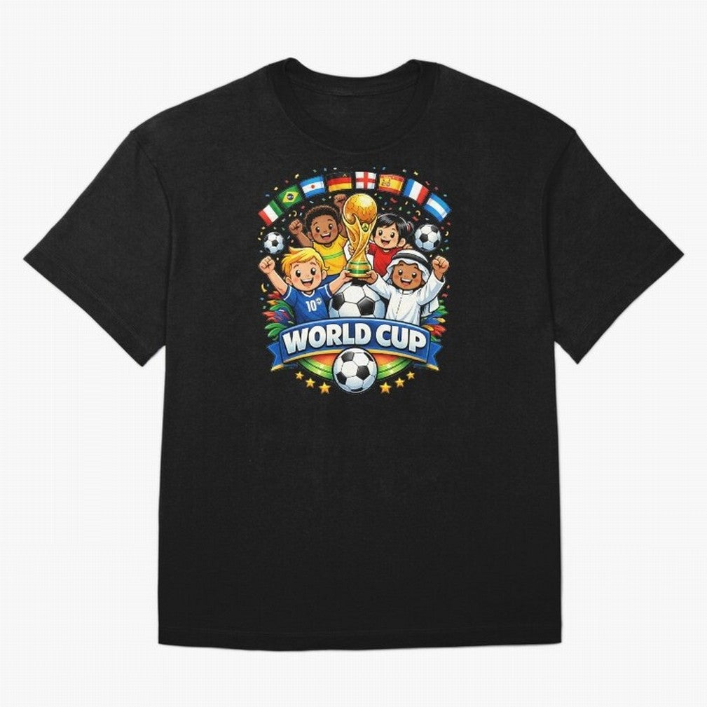 World Cup Football Oversized T-Shirt Show Championship Spirit for FIFA World Cup 2026 Group Stage Featuring CR7 and Messi, England and Germany Energy, Fan Favorite Moments, National Team Passion, Big Match Drama and Soccer History; Ideal for