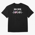 Soccer USA 2026 American Flag America World Cup Fan Gift Oversized T-Shirt Make Memories around Match Day Hype around FIFA World Cup 2026 Group Stage, Neymar, Haaland and Cristiano Ronaldo, England, France and Netherlands, Supporter Pride, Iconic