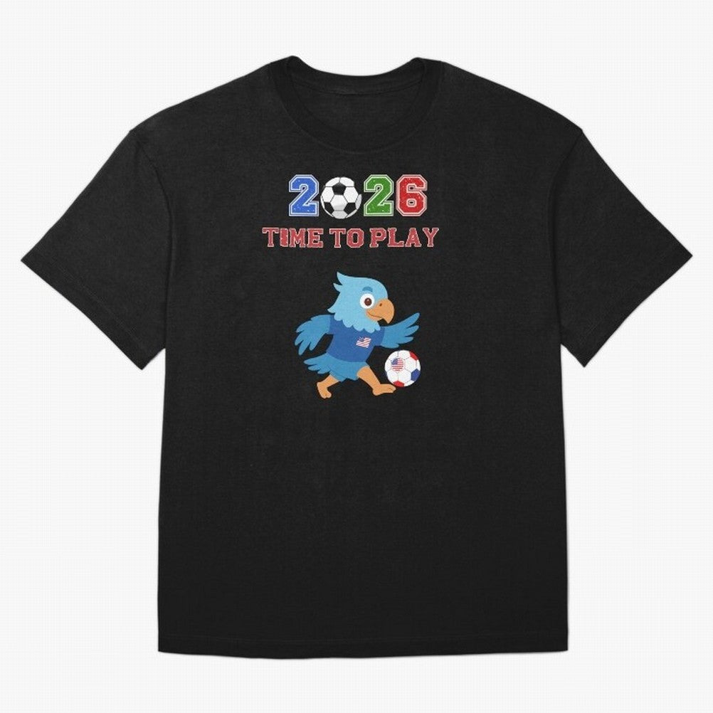 USA Soccer Eagle Mascot 2026 Time To Play Football Oversized T-Shirt Honor Football Greatness during FIFA World Cup 2026 Group Stage for Fans of Mbappe and England, Bringing Retro Football Energy, Iconic Rivalries, Trophy Chase Drama and Stadium
