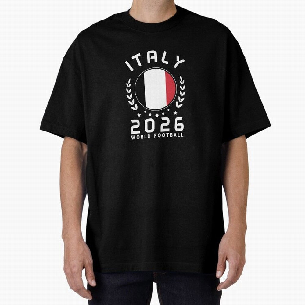 World Cup 2026 Italy Football Fan Italian Supporter T-Shirt_88563599 Oversized T-Shirt Build Global Football Passion for FIFA World Cup 2026 USA Canada Mexico, Inspired by Cristiano Ronaldo, Haaland and CR7, France and Portugal, Fan Favorite
