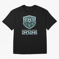 International Soccer 2026 Retro Pixel Glitch Crest Oversized T-Shirt Unlock FIFA World Cup 2026 Group Stage for Fans of Neymar, Haaland and Cristiano Ronaldo and England and Germany, Bringing Football History, Final Match Energy, Crowd Noise and