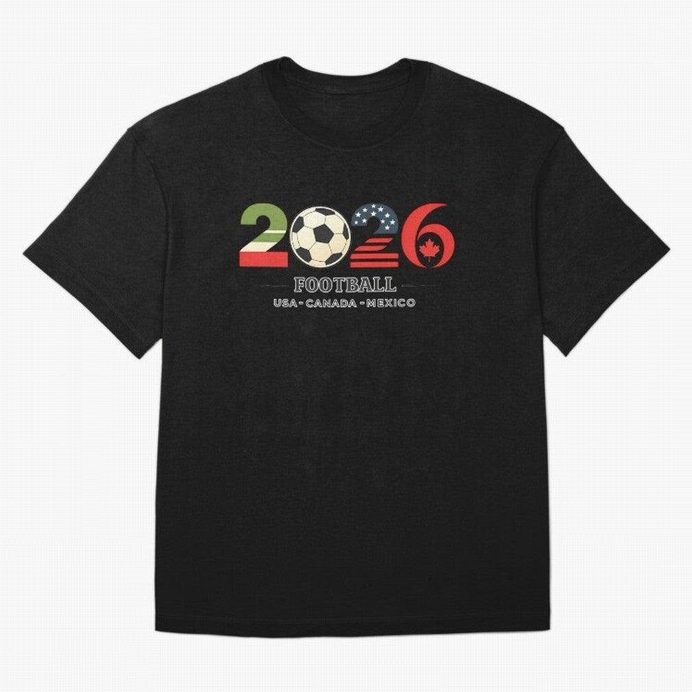 Football 2026 Usa Canada Mexico Oversized T-Shirt Feel International Energy from Global Football Passion for FIFA World Cup 2026, Filled with CR7, France, Football Passion, Legendary Performances, Festival Vibes and Supporter Community; Perfect for