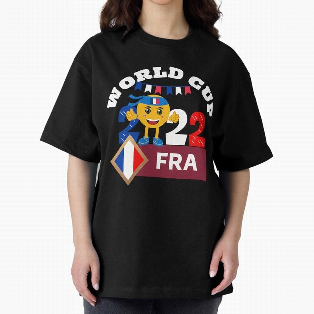 Fifa World Cup 2022. France 2022. Qatar 2022 Oversized T-Shirt Represent the Passion of Global Football Passion for FIFA World Cup 2026 USA Canada Mexico, Connected to Messi, Neymar and Mbappe, Spain and Netherlands, Stadium Chants, National Pride,
