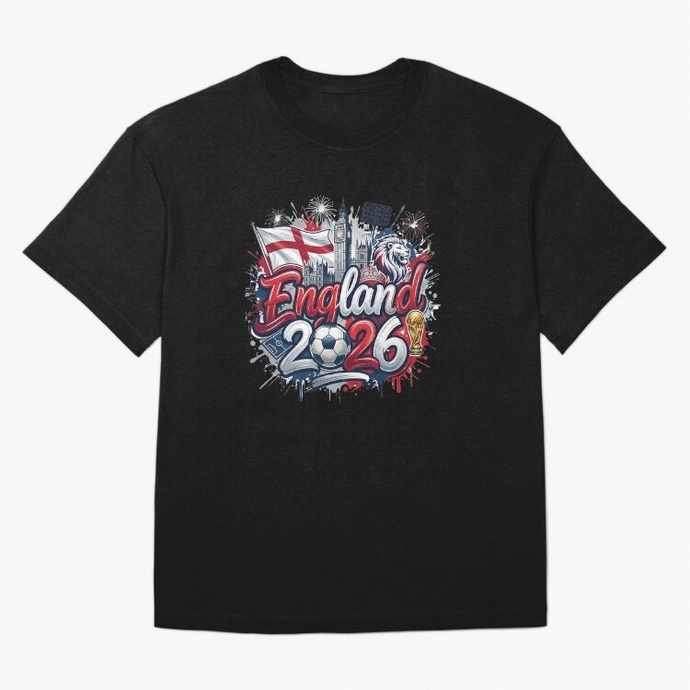 England World Cup 2026 Football Legacy Oversized T-Shirt Back the Journey through FIFA World Cup 2026 Spirit, Celebrating England, France and Netherlands, Messi, Goal Celebration Energy, Supporter Heritage, Football Icons and Worldwide Tournament