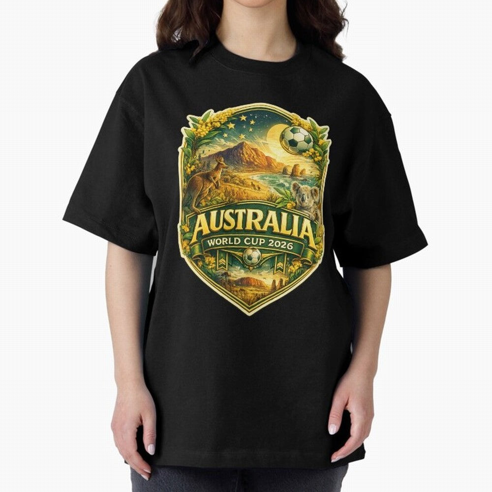 Australia FIFA World Cup 2026 Great Barrier Reef Outback Kangaroo Coast Oversized T-Shirt Bring Legendary Rivalry Energy to the FIFA World Cup 2026 Journey through CR7 and Messi Highlights, France Pride, Fan Favorite Moments, National Team Passion,
