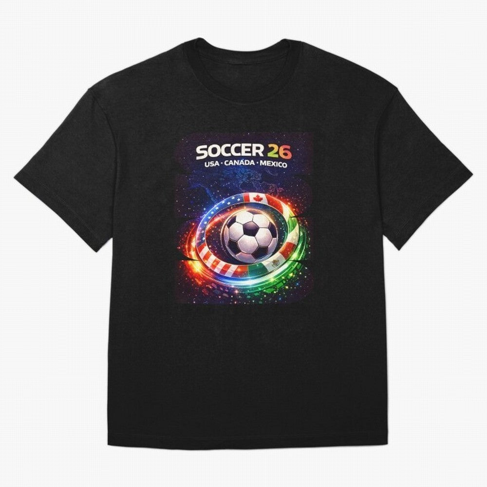 North America Soccer 2026 Shirt, Soccer 26 USA Canada Mexico Fan Tee, United 2026 Soccer Graphic Oversized T-Shirt Live for the Drama of FIFA World Cup 2026 Spirit, Celebrating Brazil, CR7, Fan Favorite Moments, National Team Passion, Big Match