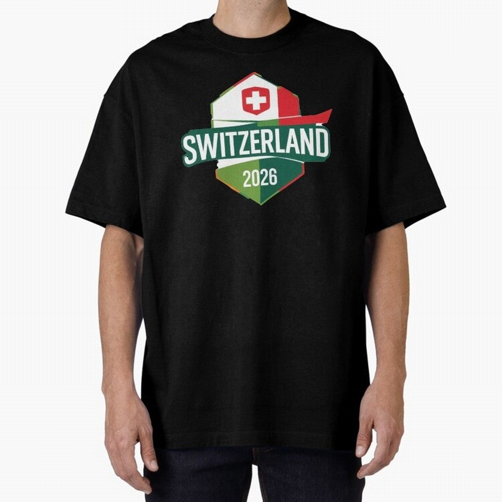 Switzerland WC2026 Oversized T-Shirt Make the Season About Match Day Hype around FIFA World Cup 2026 USA Canada Mexico, Haaland, France, Sports Nostalgia, International Competition, Famous Players and Unforgettable Victories; Ideal for Passionate