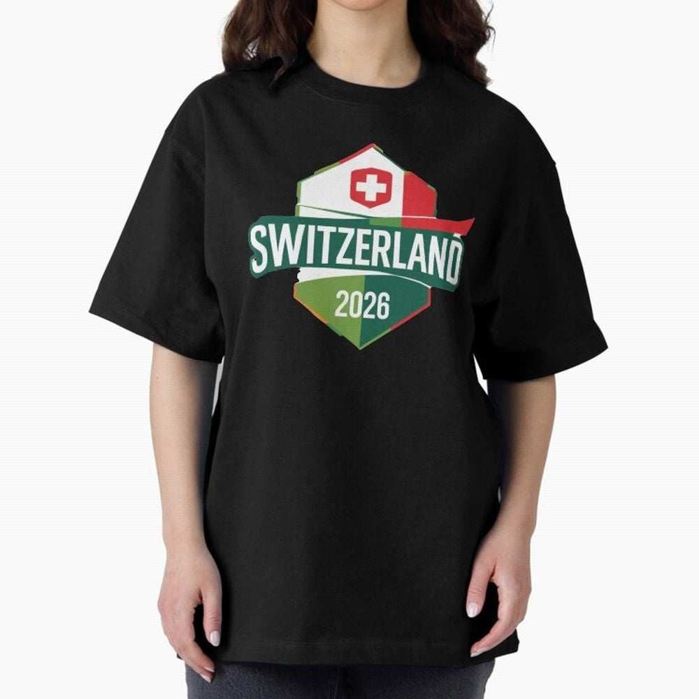 Switzerland WC2026 Oversized T-Shirt Make the Season About Match Day Hype around FIFA World Cup 2026 USA Canada Mexico, Haaland, France, Sports Nostalgia, International Competition, Famous Players and Unforgettable Victories; Ideal for Passionate