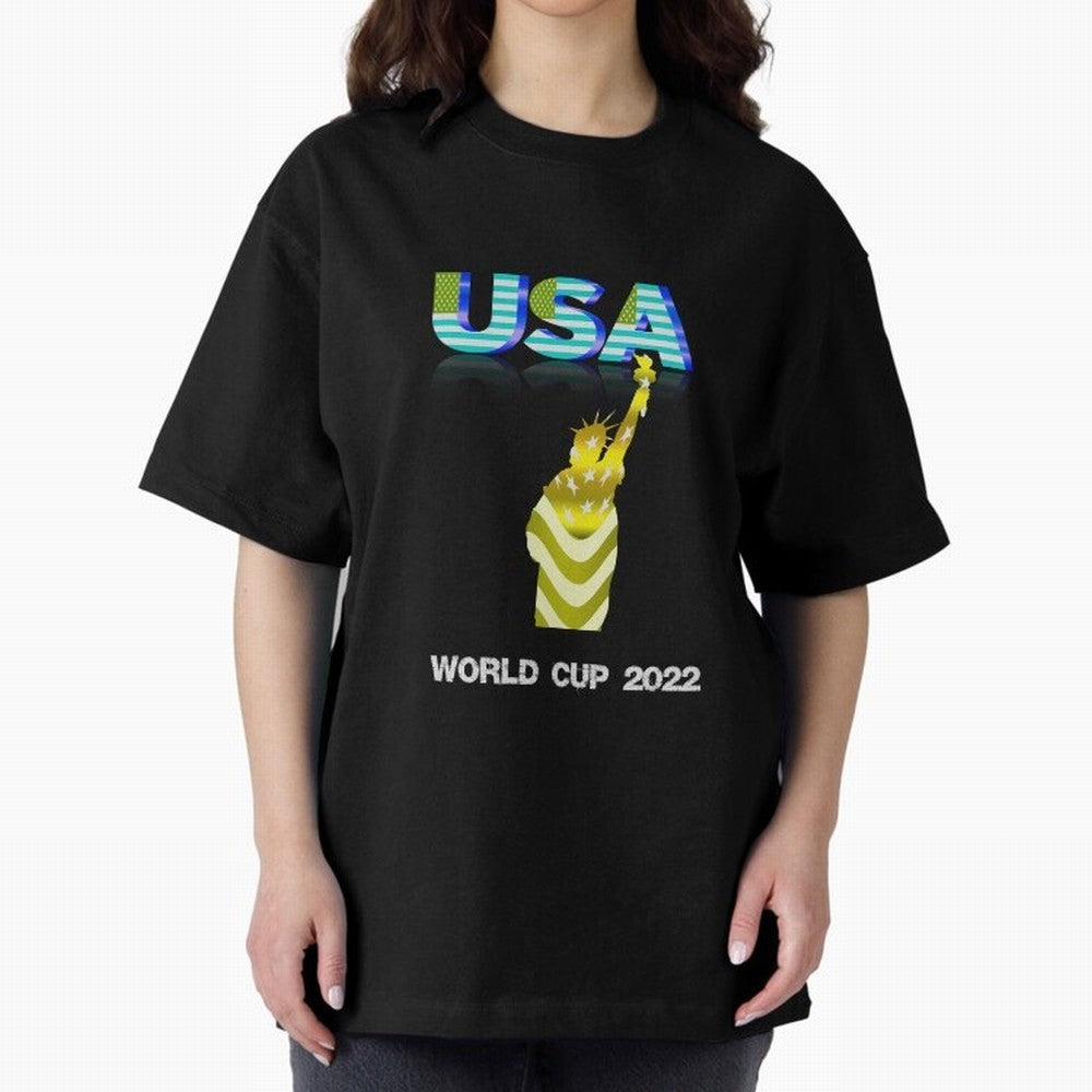 USA World Cup 2022 Oversized T-Shirt Stand Out with Spirit from Global Football Passion for FIFA World Cup 2026 Group Stage, Made for Cristiano Ronaldo, France and Portugal, Match Day Excitement, Supporter Culture, Golden Goals and Global Football