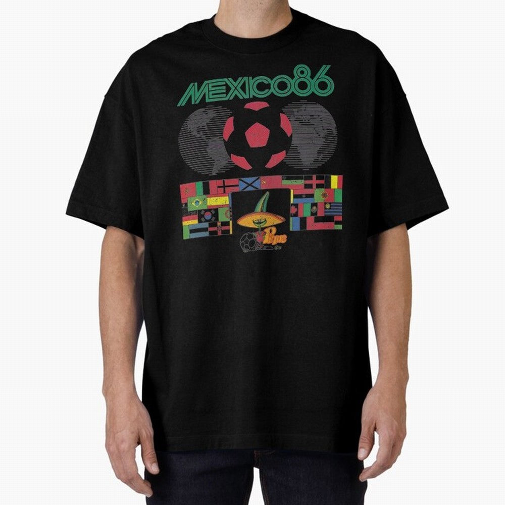 MEXICO-86-WORLD-CUP-T-SHIRT Oversized T-Shirt Mark the FIFA World Cup 2026 USA Canada Mexico Journey through Messi, Neymar and Mbappe Highlights, Brazil Pride, Stadium Memories, Football Loyalty, International Chants and Championship Tradition;
