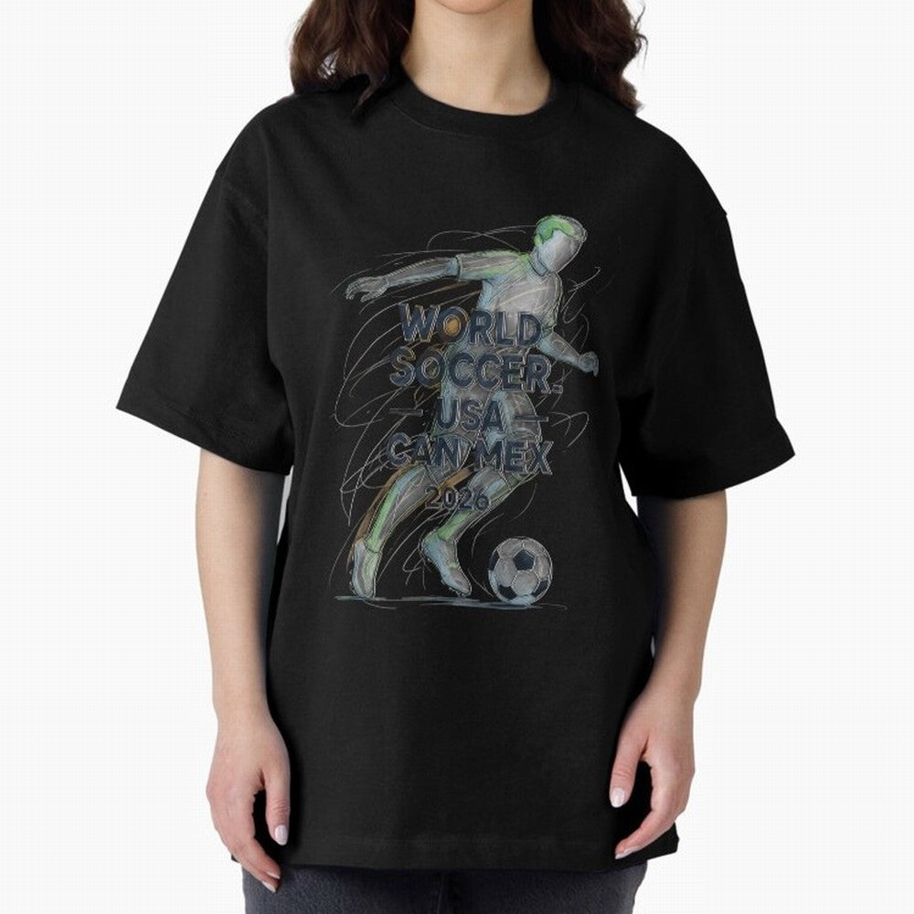 Triumphant Kick 2026 Oversized T-Shirt Bring Supporter Culture to FIFA World Cup 2026 USA Canada Mexico Spirit, Centered on Brazil, Messi, Soccer Culture, Superstar Moments, National Team Dreams and Competitive Fire; Made for Collectors Who Enjoy