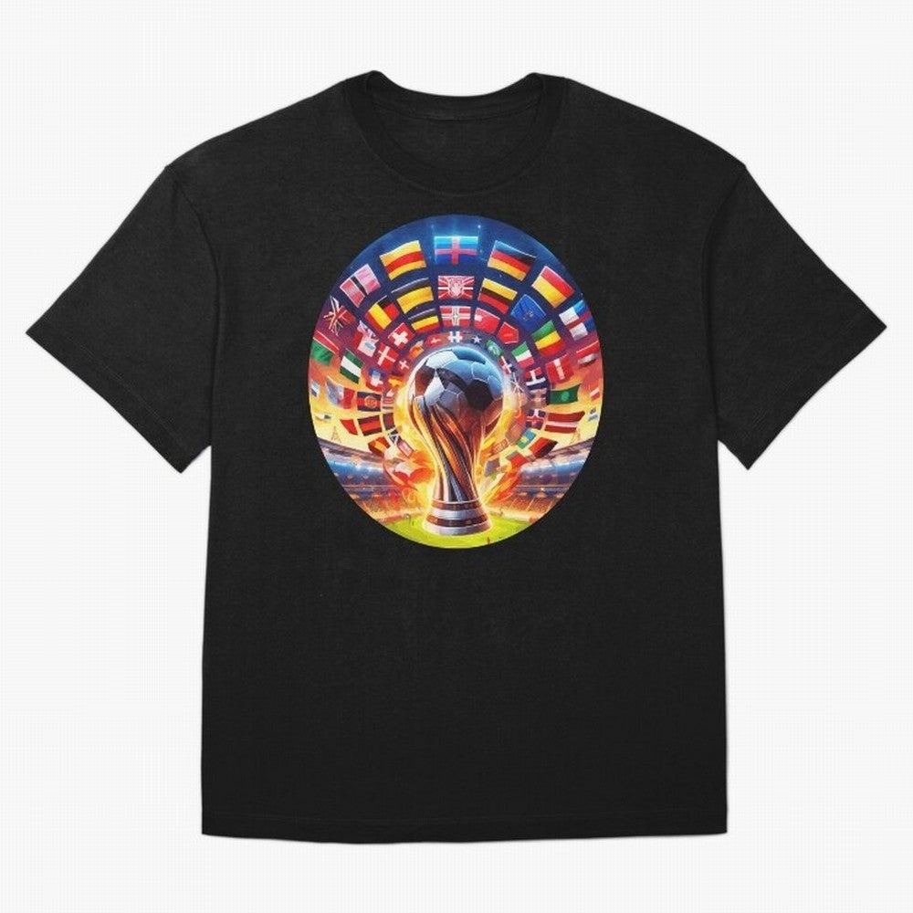 Global Football Fever (The Road to Victory) Oversized T-Shirt Bring a Champion Mindset to FIFA World Cup 2026 Group Stage for Fans of CR7 and Messi and Argentina, France and Brazil, Bringing Stadium Chants, National Pride, Trophy Dreams and