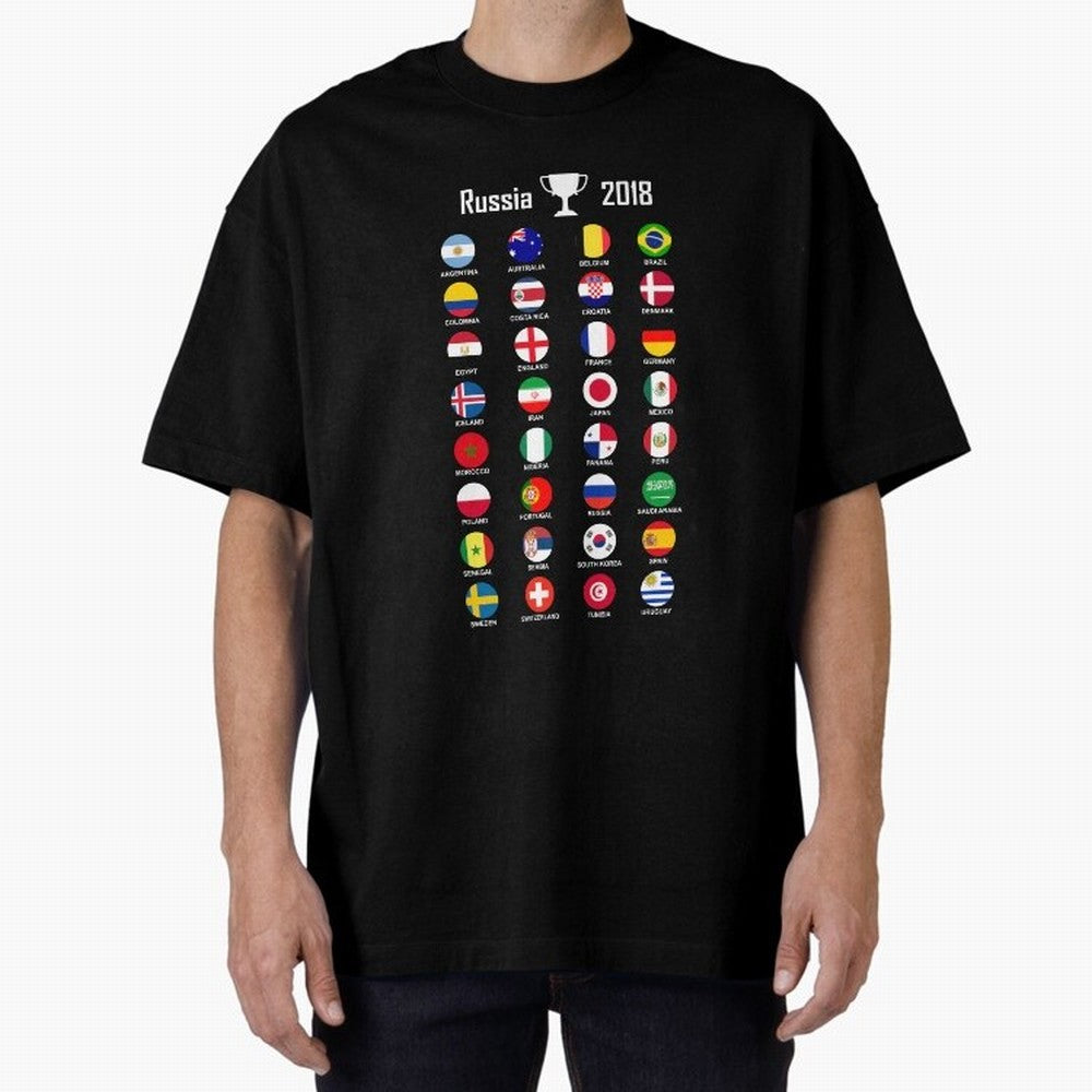 Russia 2018 Football Soccer Championship Oversized T-Shirt Wear the Spirit of FIFA World Cup 2026 USA Canada Mexico Filled with Mbappe and Neymar, Argentina, France and Brazil Energy, Stadium Chants, National Pride, Trophy Dreams and Unforgettable