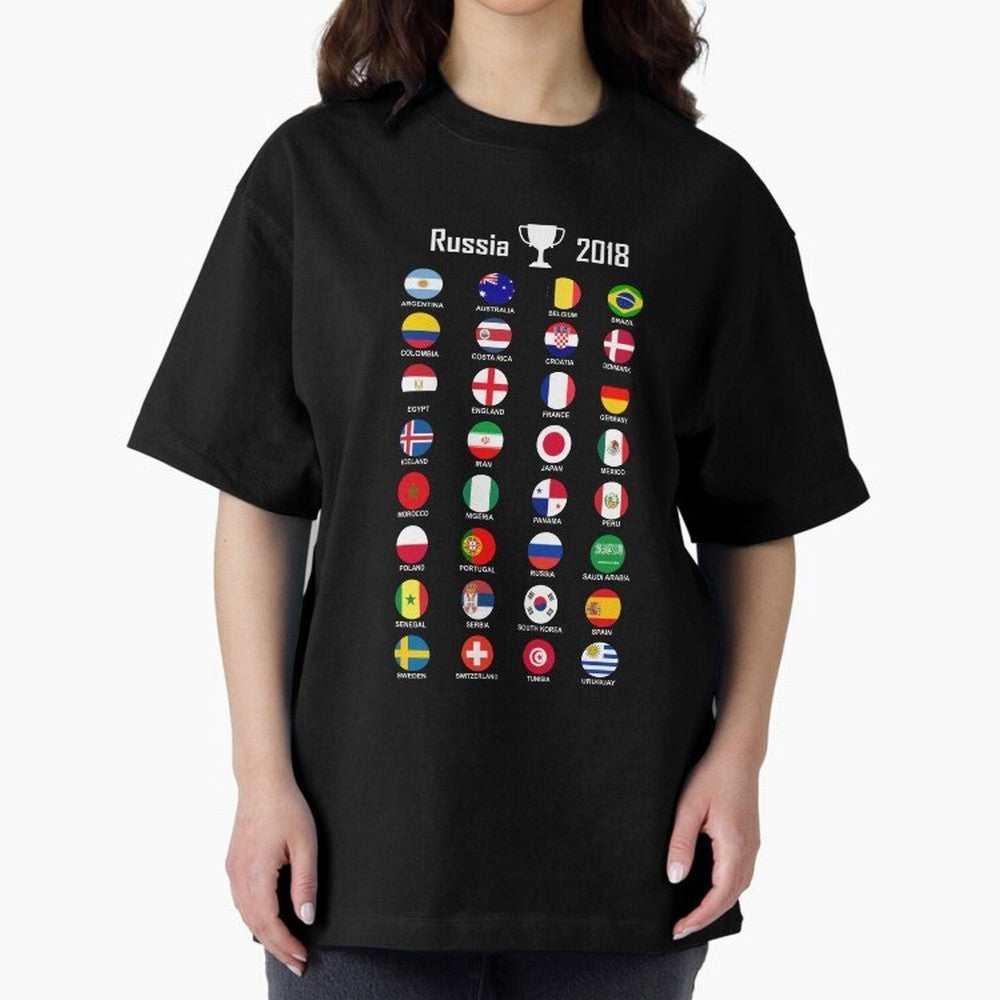 Russia 2018 Football Soccer Championship Oversized T-Shirt Wear the Spirit of FIFA World Cup 2026 USA Canada Mexico Filled with Mbappe and Neymar, Argentina, France and Brazil Energy, Stadium Chants, National Pride, Trophy Dreams and Unforgettable