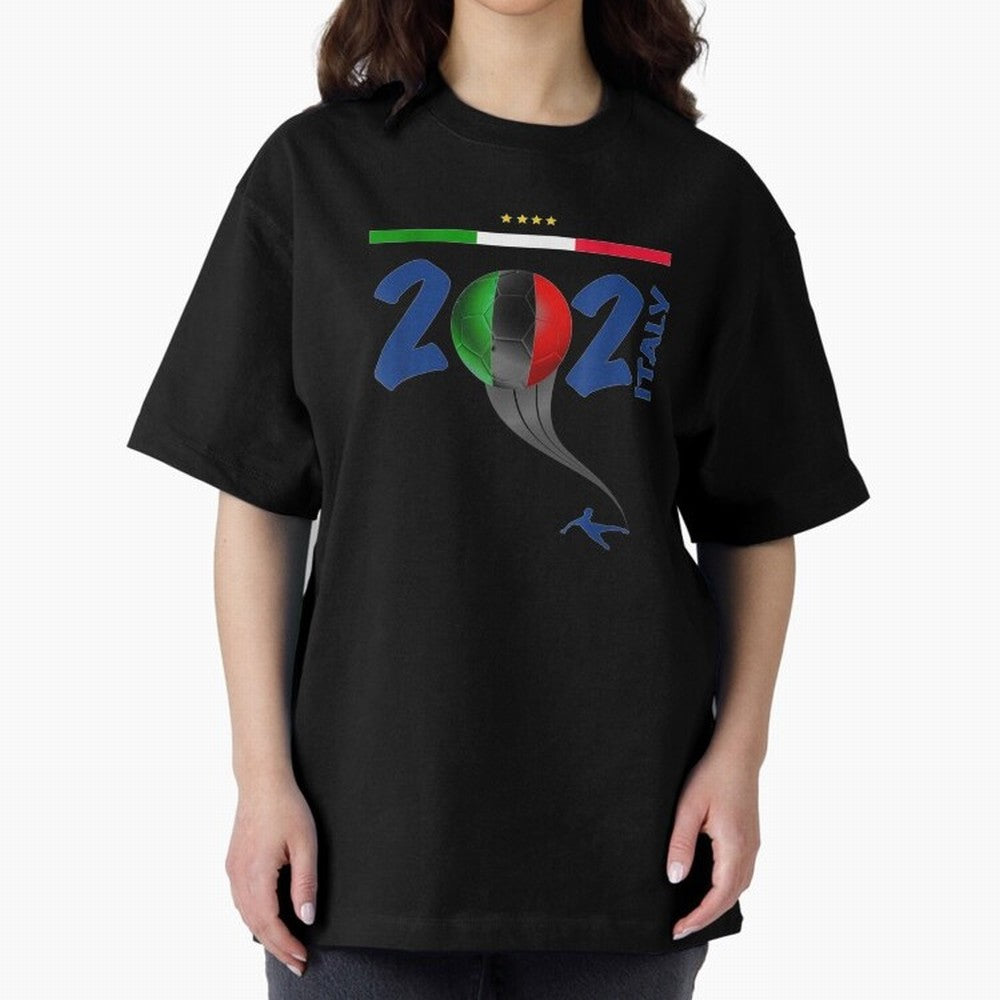 Italy Football - Italian Soccer National Team Oversized T-Shirt Bring Retro Soccer Energy to Match Day Hype around FIFA World Cup 2026 USA Canada Mexico, Mbappe, France, Sports Nostalgia, International Competition, Famous Players and Unforgettable