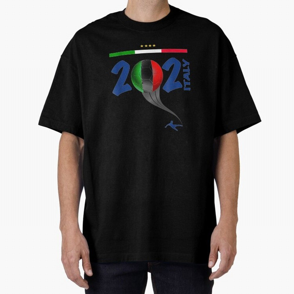 Italy Football - Italian Soccer National Team Oversized T-Shirt Bring Retro Soccer Energy to Match Day Hype around FIFA World Cup 2026 USA Canada Mexico, Mbappe, France, Sports Nostalgia, International Competition, Famous Players and Unforgettable