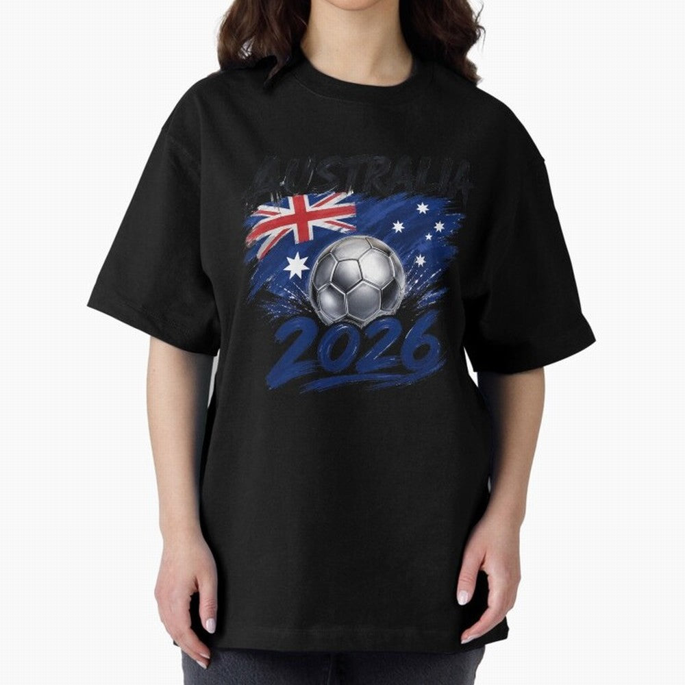 Australia Soccer 2026: Grunge Flag & Football Pride Oversized T-Shirt Support Iconic Players in the FIFA World Cup 2026 Group Stage Journey through Mbappe and Neymar Highlights, England, France and Netherlands Pride, Tournament Hype, Historic