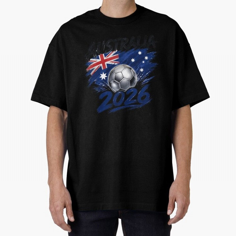 Australia Soccer 2026: Grunge Flag & Football Pride Oversized T-Shirt Support Iconic Players in the FIFA World Cup 2026 Group Stage Journey through Mbappe and Neymar Highlights, England, France and Netherlands Pride, Tournament Hype, Historic