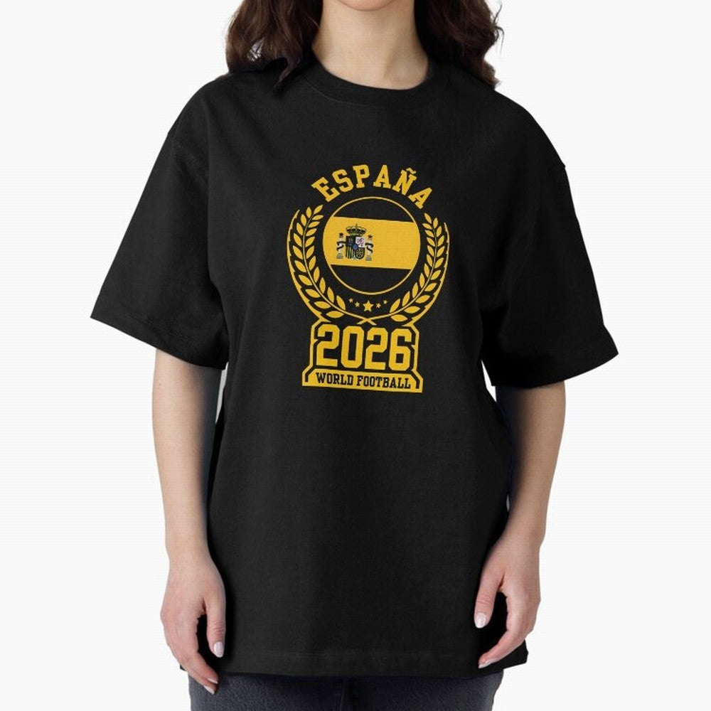 Spain World Football 2026 T-Shirt_87604013 Oversized T-Shirt Celebrate Fan Favorites in Global Football Passion for FIFA World Cup 2026, Featuring Neymar, Haaland and Cristiano Ronaldo, Portugal, Sports Nostalgia, International Competition, Famous