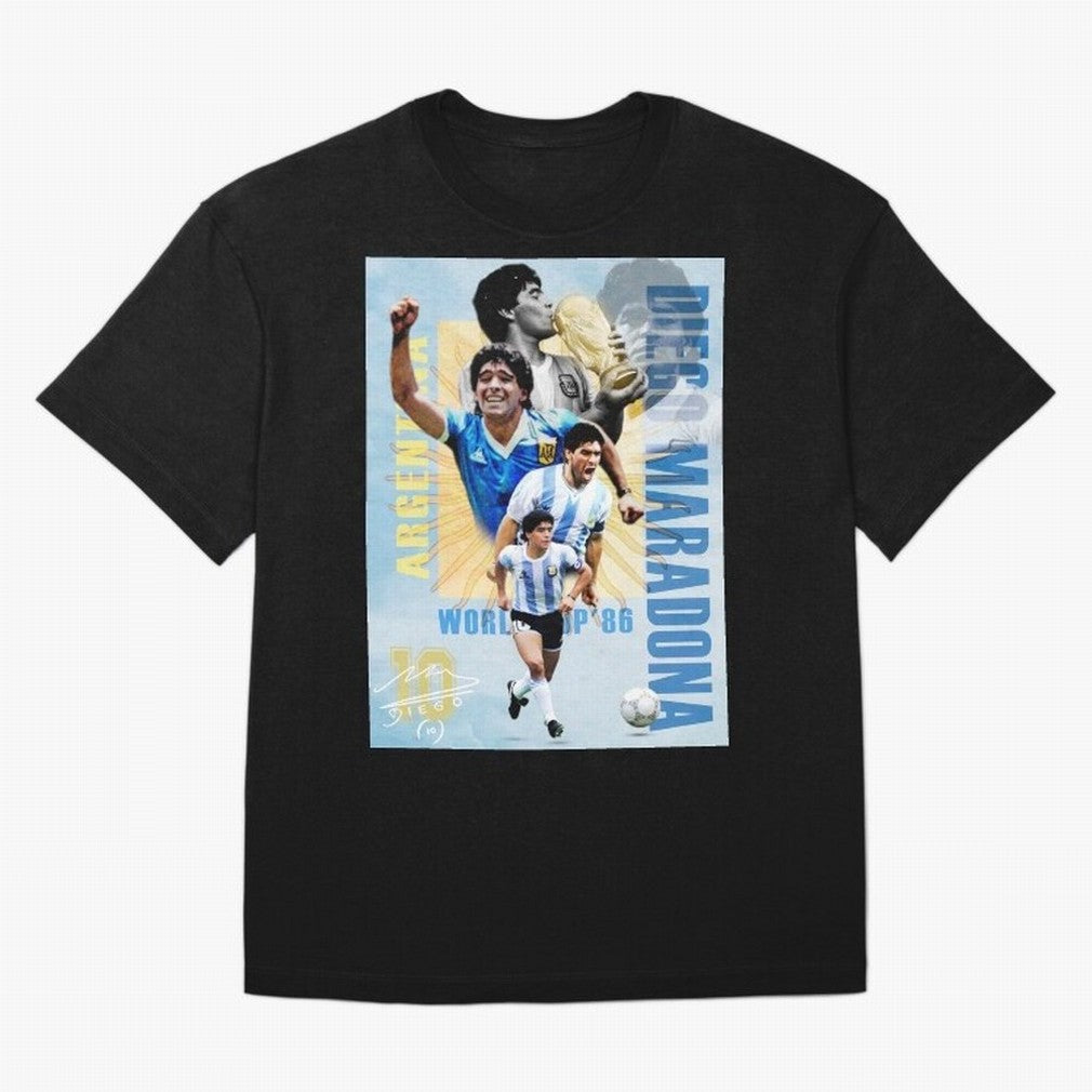 Diego Maradona Argentina Poster - Iconic World Cup Legend Art Print Oversized T-Shirt Showcase FIFA World Cup 2026 Group Stage for Fans of CR7 and France and Portugal, Bringing Retro Football Energy, Iconic Rivalries, Trophy Chase Drama and Stadium