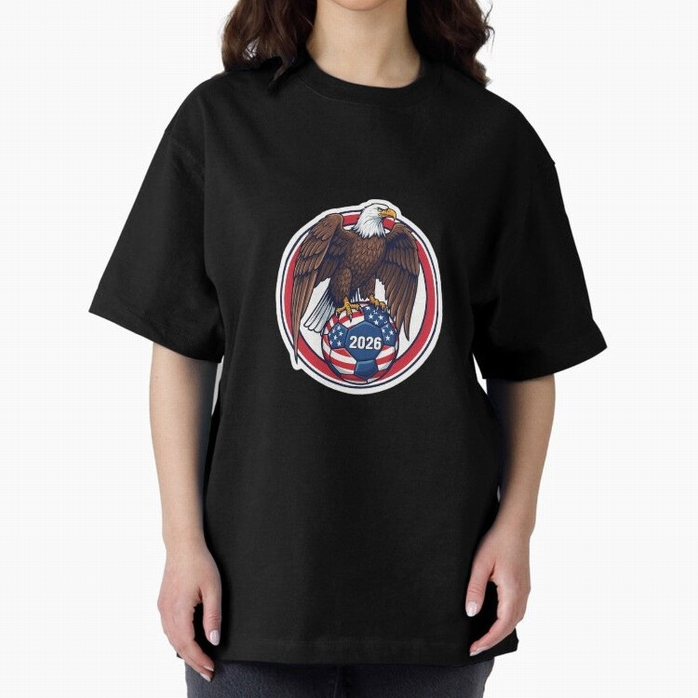 Usa Eagle Soccer 2026 American Pride Football Oversized T-Shirt Show Fan Pride Across Match Day Hype around FIFA World Cup 2026, Neymar, England, France and Netherlands, Champion Mindset, Group Stage Buzz, Knockout Tension and Passionate Fan