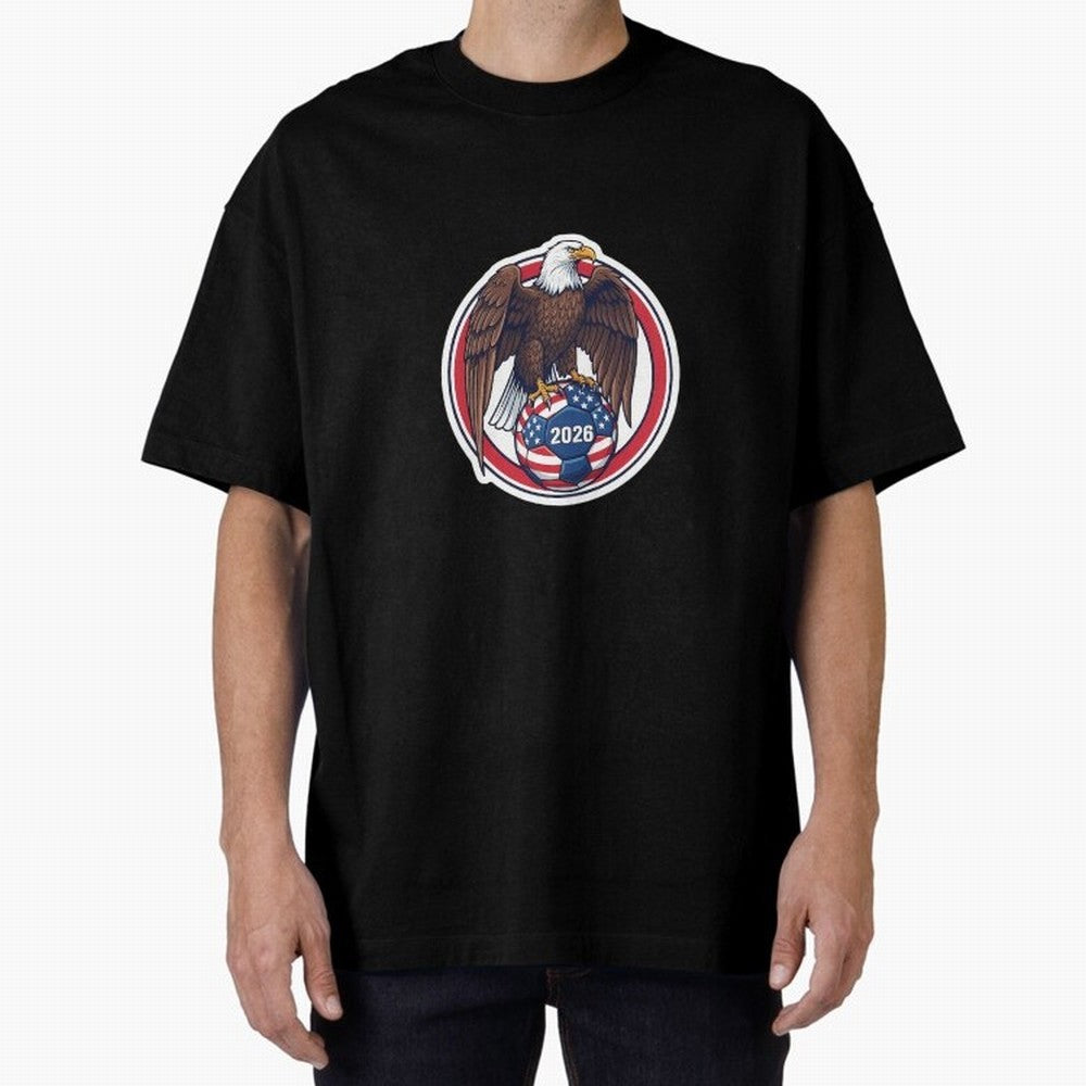 Usa Eagle Soccer 2026 American Pride Football Oversized T-Shirt Show Fan Pride Across Match Day Hype around FIFA World Cup 2026, Neymar, England, France and Netherlands, Champion Mindset, Group Stage Buzz, Knockout Tension and Passionate Fan