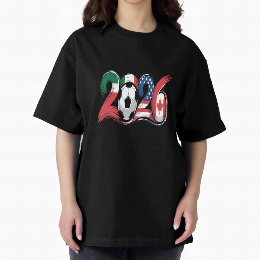 2026 Soccer Play Game Year Players Oversized T-Shirt Wear the Spirit of Global Football Passion for FIFA World Cup 2026 USA Canada Mexico, Filled with Messi, CR7 and Mbappe, England and Germany, Tournament Hype, Historic Matchups, Family Viewing