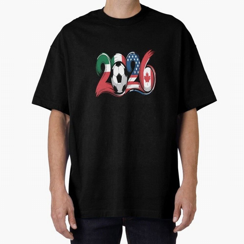 2026 Soccer Play Game Year Players Oversized T-Shirt Wear the Spirit of Global Football Passion for FIFA World Cup 2026 USA Canada Mexico, Filled with Messi, CR7 and Mbappe, England and Germany, Tournament Hype, Historic Matchups, Family Viewing