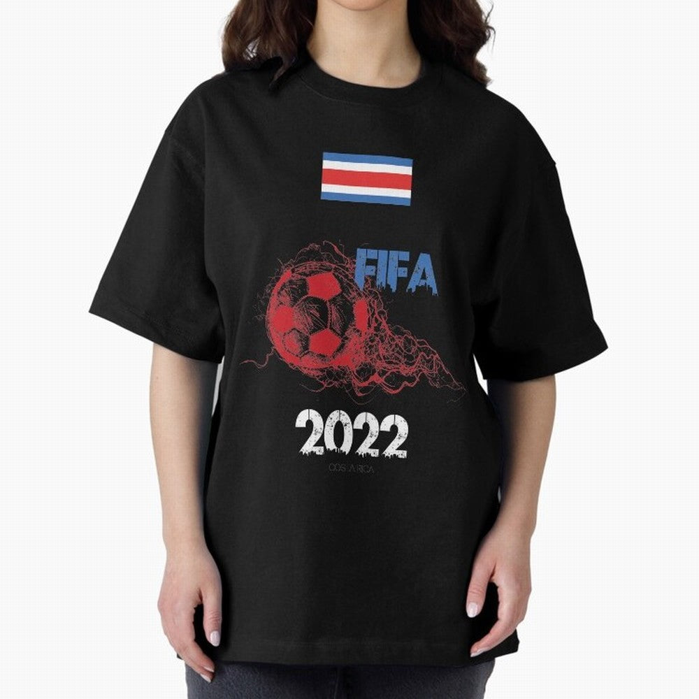 World Cup Qatar 2022 Costa Rica Oversized T-Shirt Show Fan Pride Across Match Day Hype around FIFA World Cup 2026 USA Canada Mexico, Messi and Cristiano Ronaldo, Spain and Netherlands, Sports Nostalgia, International Competition, Famous Players and