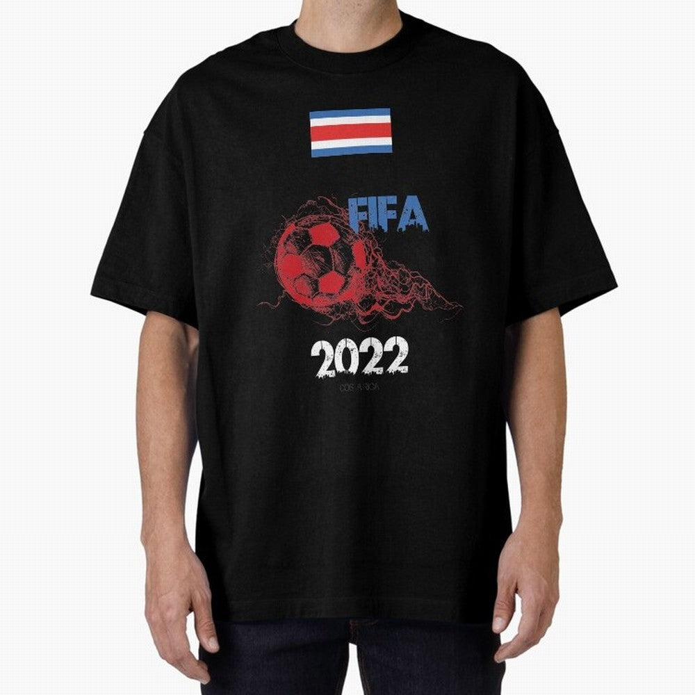 World Cup Qatar 2022 Costa Rica Oversized T-Shirt Show Fan Pride Across Match Day Hype around FIFA World Cup 2026 USA Canada Mexico, Messi and Cristiano Ronaldo, Spain and Netherlands, Sports Nostalgia, International Competition, Famous Players and