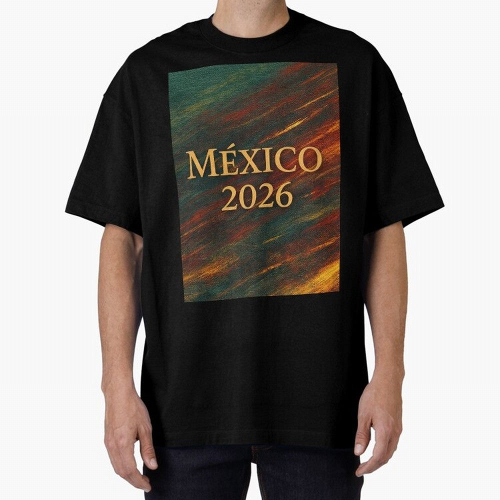 Mexico 2026 Arc of Color - Elegant and Luxury Design for Soccer Fans Oversized T-Shirt Carry FIFA World Cup 2026 for Fans of Messi, CR7 and Mbappe and Germany, Bringing Sports Nostalgia, International Competition, Famous Players and Unforgettable